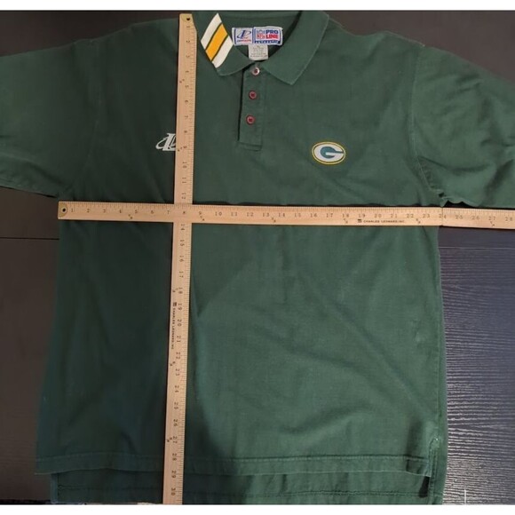 Vintage Green Bay Packers NFL Pro Line Short Sleeve‎ Green Polo Shirt Men's XL - Picture 10 of 10